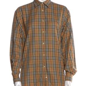 Burberry’s Plaid Print Long Sleeve Top